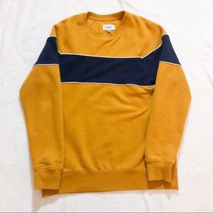 Blue and Gold Colorblock Crewneck Sweatshirt